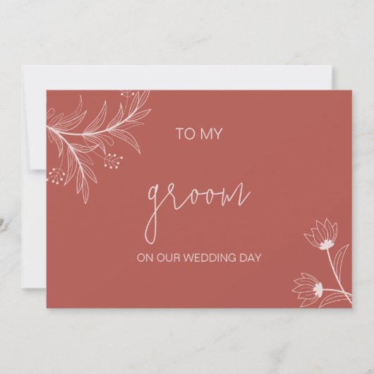 Bloemen voor mijn bruidegom op onze trouwdag kaart (Voorkant)