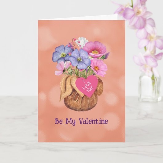 Bloemen voor mijn Valentijn 13 x 18 cm kaart (Orchidee)