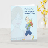 Bloemen voor moeder op Moederdag van Young Son Kaart (Gele Bloem)