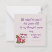 Bloemen voor Moederdag Notitiekaartje (Achterkant)