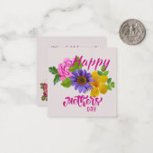 Bloemen voor Moederdag Notitiekaartje (Voorkant / Achterkant in situ)