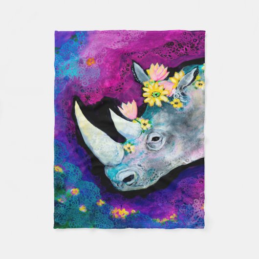 Bloemen voor Rhino Fleece Deken (Voorkant)