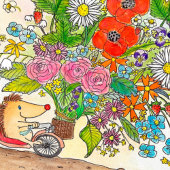 Bloemen voor u wenskaart door Nicole Janes Bedankkaart