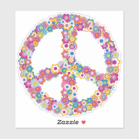 Bloemen Vredesbord Stickers (Vel)