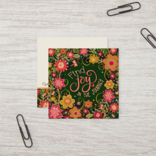 Bloemen Vreugde in Reis Inspirivity Vriendheidskaa Vierkante Visitekaartje