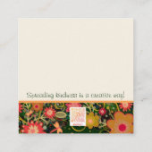 Bloemen Vreugde in Reis Inspirivity Vriendheidskaa Vierkante Visitekaartje (Achterkant)