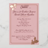 Bloemen Vrijgezellenfeest, Blush Pink, Gold Folie Uitnodiging (Voorkant)