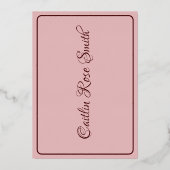 Bloemen Vrijgezellenfeest, Blush Pink, Gold Folie Uitnodiging (Achterkant)