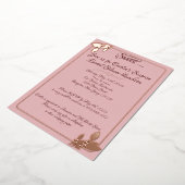 Bloemen Vrijgezellenfeest, Blush Pink, Gold Folie Uitnodiging (Gedraaid)