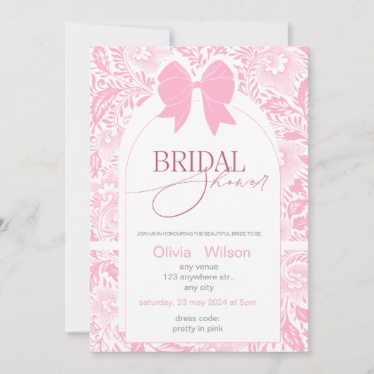 Bloemen vrijgezellenfeest bruidsdouche uitnodiging (Voorkant)