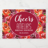 Bloemen Vrijgezellenfeest Cheers Mini Sparkling Wijnetiket (Enkel label)