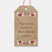 Bloemen Vrijgezellenfeest dank u aangepaste gunst Cadeaulabel (Achterkant)