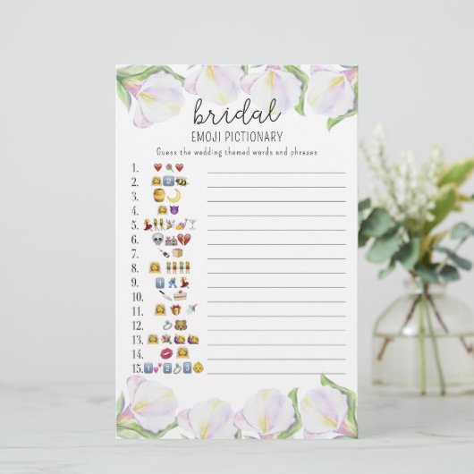 Bloemen - vrijgezellenfeest emoji pictionary game (Staand voorkant)