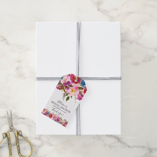 Bloemen Vrijgezellenfeest Favor Cadeau Label Cadeaulabel (Met Touw)