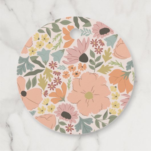 Bloemen Vrijgezellenfeest of bruiloft Bedankjes Labels (Achterkant)