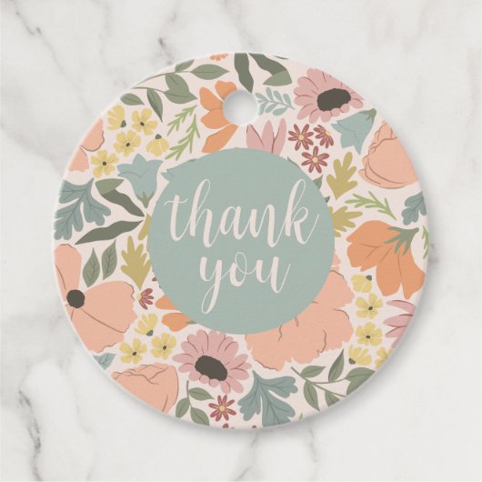 Bloemen Vrijgezellenfeest of bruiloft Bedankjes Labels (Voorkant)