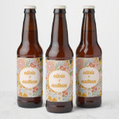 Bloemen Vrijgezellenfeest of bruiloft gepersonalis Bier Etiket (Flessen)