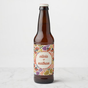 Bloemen Vrijgezellenfeest of bruiloft gepersonalis Bier Etiket