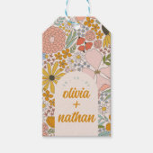 Bloemen Vrijgezellenfeest of bruiloft gepersonalis Cadeaulabel (Voorkant)