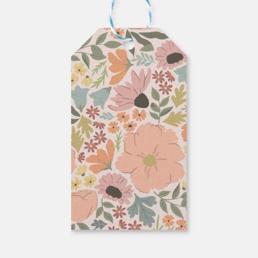 Bloemen Vrijgezellenfeest of bruiloft gepersonalis Cadeaulabel (Achterkant)