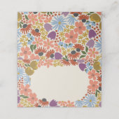 Bloemen Vrijgezellenfeest of bruiloft Plaatskaartje (Buitenkant ongevouwen)