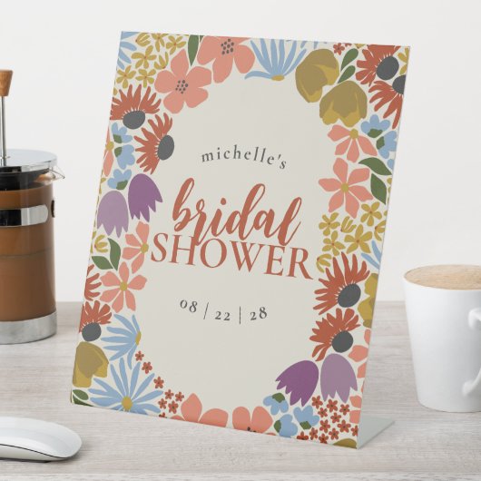 Bloemen Vrijgezellenfeest of bruiloft Reclamebord Met Voetstuk (Insitu)