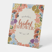 Bloemen Vrijgezellenfeest of bruiloft Reclamebord Met Voetstuk (Voorkant)