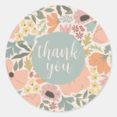 Bloemen Vrijgezellenfeest of bruiloft Ronde Sticker (Voorkant)