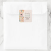 Bloemen Vrijgezellenfeest of bruiloft Vierkante Sticker (Tas)