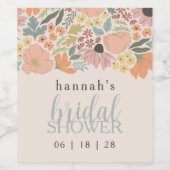 Bloemen Vrijgezellenfeest of bruiloft Wijn Etiket (Enkel label)