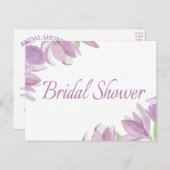 Bloemen Vrijgezellenfeest Paarse Waterverf Uitnodiging Briefkaart (Voorkant / Achterkant)