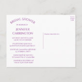 Bloemen Vrijgezellenfeest Paarse Waterverf Uitnodiging Briefkaart (Achterkant)