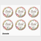 Bloemen Vrijgezellenfeest Roze Rose Gold Glitter Ronde Sticker (Vel)