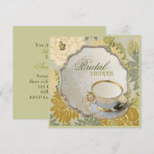 Bloemen Vrijgezellenfeest Tea Party Uitnodiging (Voorkant / Achterkant)