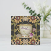  Bloemen Vrijgezellenfeest Tea Party Uitnodiging (Staand voorkant)