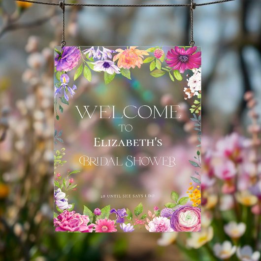 Bloemen Vrijgezellenfeest Welkom Acryl Teken Acryl Bord