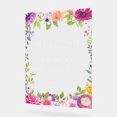 Bloemen Vrijgezellenfeest Welkom Acryl Teken Acryl Bord (Hoek)