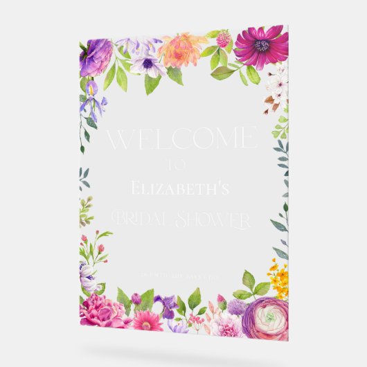 Bloemen Vrijgezellenfeest Welkom Acryl Teken Acryl Bord (Hoek)