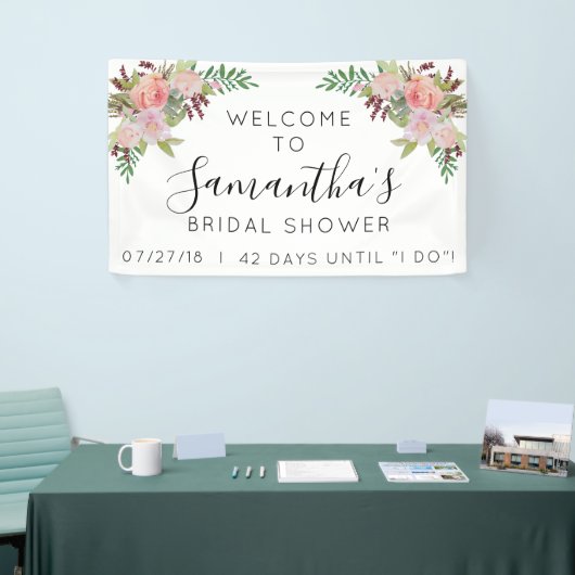 Bloemen Vrijgezellenfeest Welkom Teken Dagen Tot I Spandoek (Beurs)