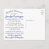 Bloemen Vrijgezellenfeest Wit Daisy Flower Blauw Uitnodiging Briefkaart (Achterkant)