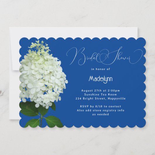 Bloemen Vrijgezellenfeest witte hortensia Kaart (Voorkant)