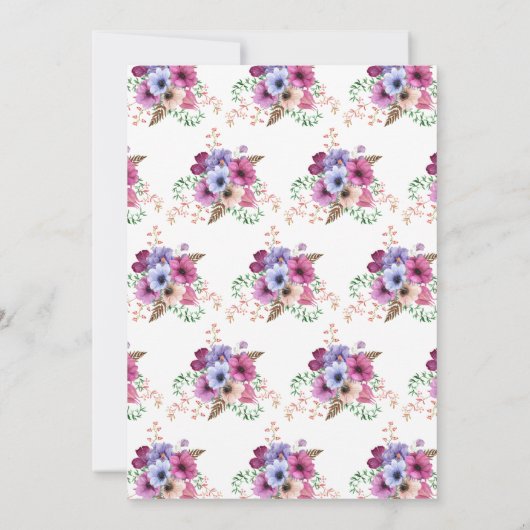 Bloemen Vrijgezellenfeesten thee Kaart (Achterkant)