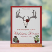 Bloemen Vrolijk Kerst Herten Hoofd Schedel Cactus Acryl Bord