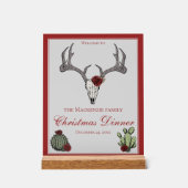 Bloemen Vrolijk Kerst Herten Hoofd Schedel Cactus Acryl Bord