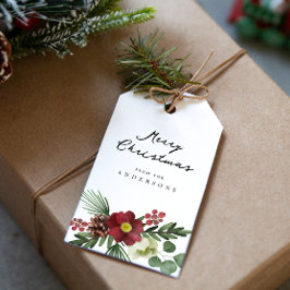  Bloemen Vrolijk Kerstfeest Cadeaulabel