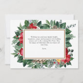 Bloemen Vrolijk Kerstfeest Groet Foto Feestdagenkaart (Achterkant)