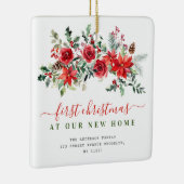 Bloemen Vrolijk Kerstfeest Nieuw adres Keramisch Ornament (Rechts)