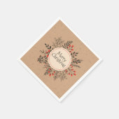  Bloemen Vrolijk Kerstfeest | Servet (Hoek)