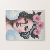Bloemen vrouw portret legpuzzel (Horizontaal)