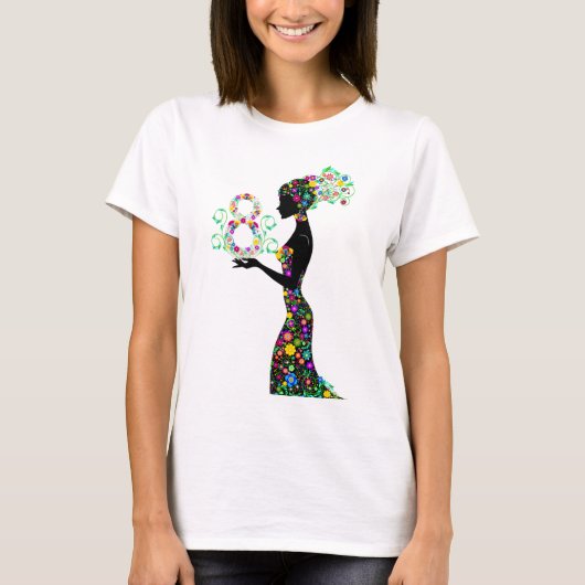 bloemen vrouw t-shirt (Voorkant)